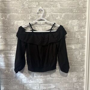 XXS Elegant Black Off-Shoulder Women's Top perfect for spring and summer